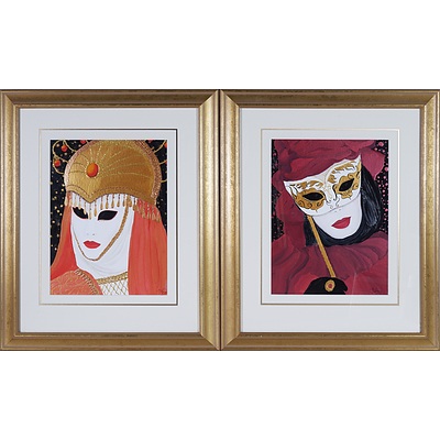 Margaret Looney (Working 1980's) Charming Beauty and The Enchantress, Oil on Board