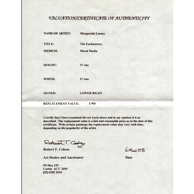 Margaret Looney (Working 1980's) Charming Beauty and The Enchantress, Oil on Board