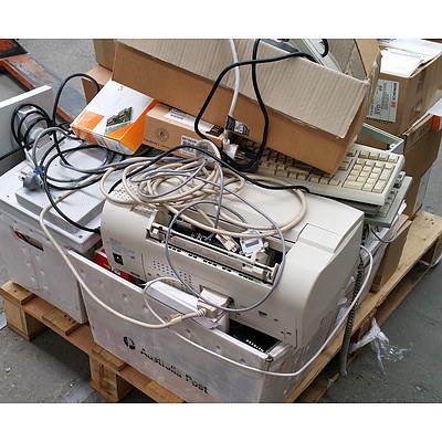 Bulk Lot of Assorted IT & Office Equipment - Monitors, Printer & Assorted Components