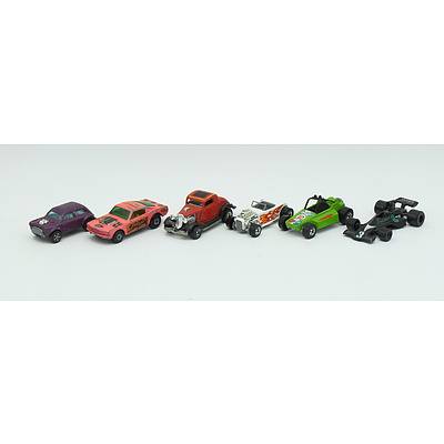 6 Assorted Hotwheels, Corgi Junior, Matchbox and Playart Cars Including; WildCat Dragster No.8, RockBuster, 1300 Mini Cooper S and More
