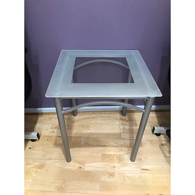 Clouded Glass Side Table