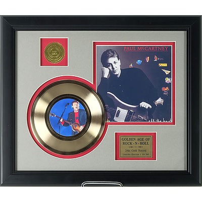 Paul McCartney 'All The Best' 24kt Gold Plated Record, Limited Edition 331/500