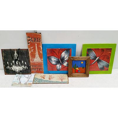 11 Assorted Prints and Paintings Including One Hand Painted Bush Scene