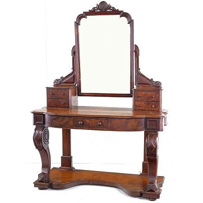 Late Victorian Burr Walnut Dressing Table Circa 1890
