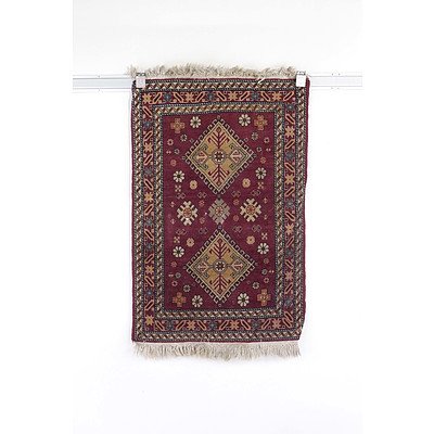 Small Persian Hand Knotted Wool Pile Mat