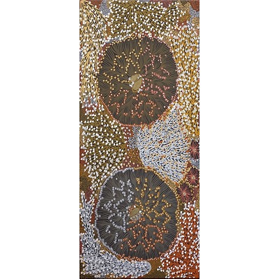 Eunice Napangardi (c1950-2005) Bush Banana Dreaming, Acrylic on Canvas