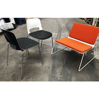 Three Contemporary Armless Chairs