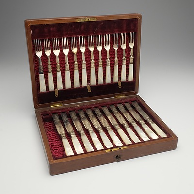 Antique Shell Handled Flatmore Setting for Eleven