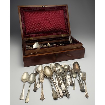 Large Group of Antique and Vintage Silver Serving and Tableware