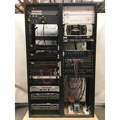 Lot of Audio Engineering Rack Units Extron, Yamaha, Jands, Crown, Palomar, Eprad, Audio Telex, Amp Channel selector, tools,  Power Amplifier, Equilizer, Mixer, Jack Socket, Signal Mixer, Induction Loop Driver