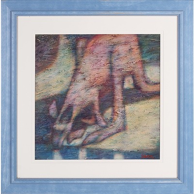 Ian Sharpe (1949-) Molonglo Kangaroo Drinking 2012, Oil on Board