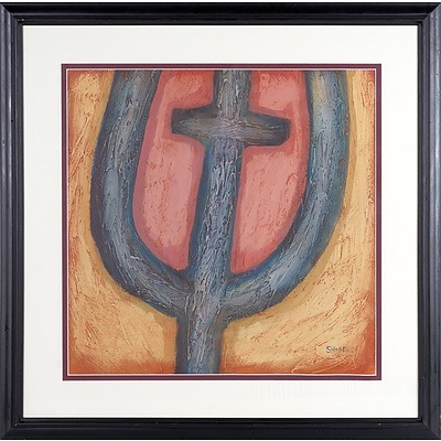 Ian Sharpe (1949-) Faces in a Crowd #1 Da Cellini 2005, Oil on Board