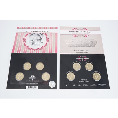 Two Ram's Head Dollar 2011 Four Coin Privy Mark Sets