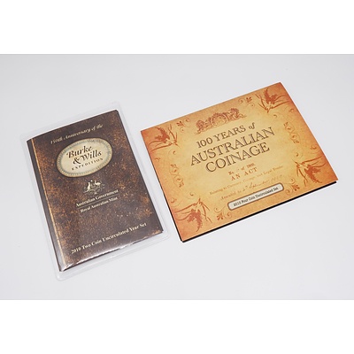 100 Years of Australian Coinage 2010 Four Coin Uncirculated Set and 150th Anniversary of the Burke & Wills Expedition 2010 Two Coin Uncirculated Year Set