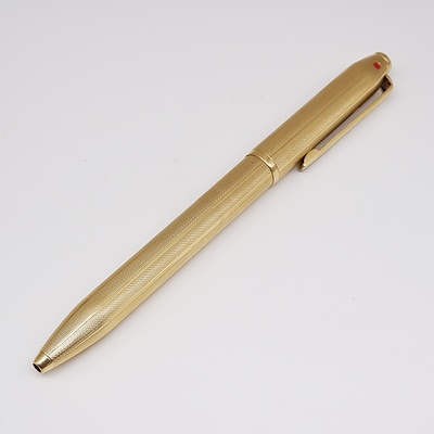 Usus 18CT Gold 4 Coloured Ball Point Pen with Engine Turn Design