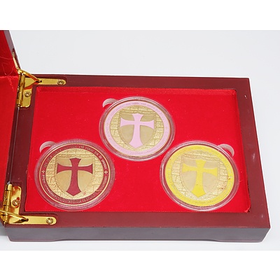 Three Knights Templar Cross-Part Medallions