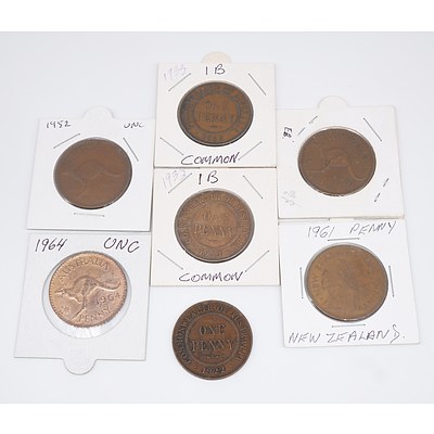 Group of Seven Pennies