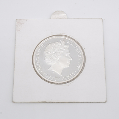 1998 Silver Proof 20 Cent of 1954 Florin Coin Australia Ex Masterpieces