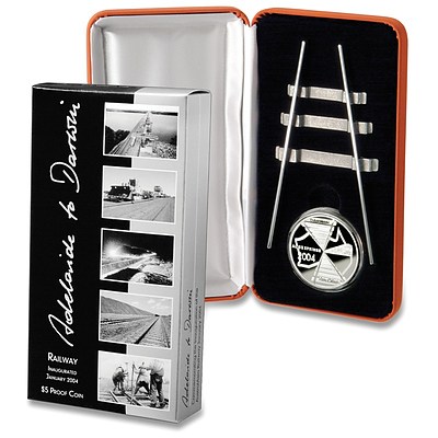 Australia $5 Silver Proof Ghan Railway 2004