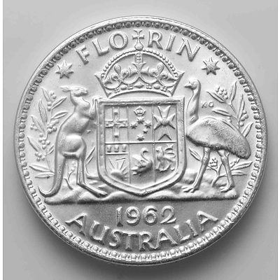 Australia Silver Coin: Florin 1962 (X1)