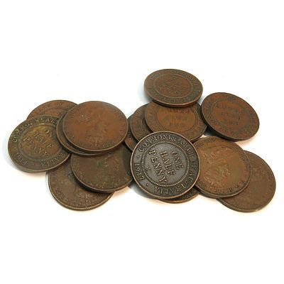 Australia: Geo V Halfpennies (X15)