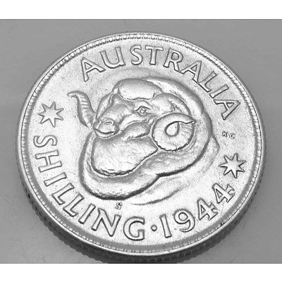 Australia Silver Coin: Shilling 1944 San Francisco