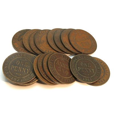 Australia: Geo V (1911-1936) Pennies X 20