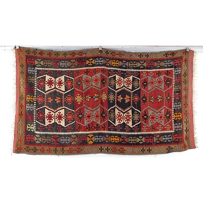 Hand Woven Wool Persian Slit Weave Kilim