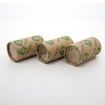 Three 1998 20 Cent Security Roll