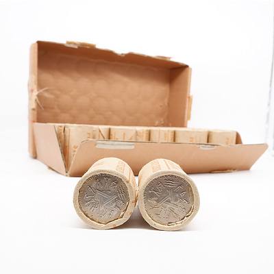 Forty Rolls of 1982 Brisbane Commonwealth Games Fifty Cent Coins with Original Box