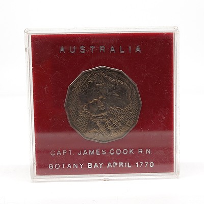 1970 Bicentenary Captain James Cook 50 Cent Coin with Case