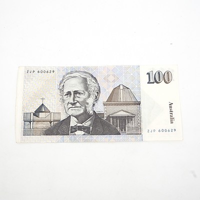 One Australian $100 Dollar Paper Note Tebutt/Mawson, ZJP600629