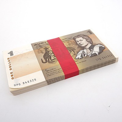 100 Consecutively Numbered Uncirculated $1 Johnston/ Stone Paper Notes DPG946326-DPG946427