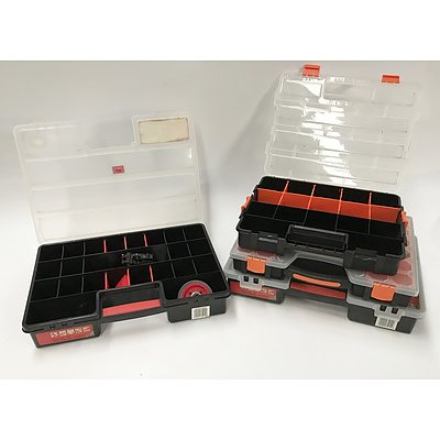 Four Small Organizational Carry Cases with Hardware