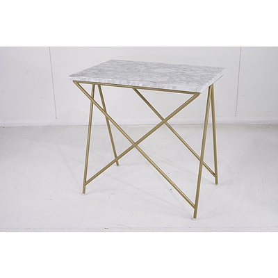 Faux Marble Side Table