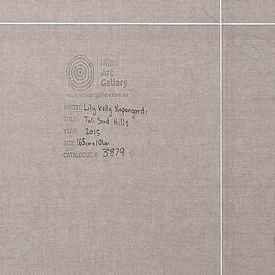 Lily Kelly Napangardi (1948-) Tali Sand Hills 2015, Acrylic on Linen