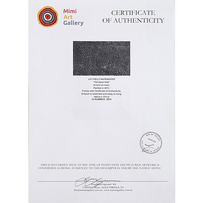 Lily Kelly Napangardi (1948-) Tali Sand Hills 2015, Acrylic on Linen