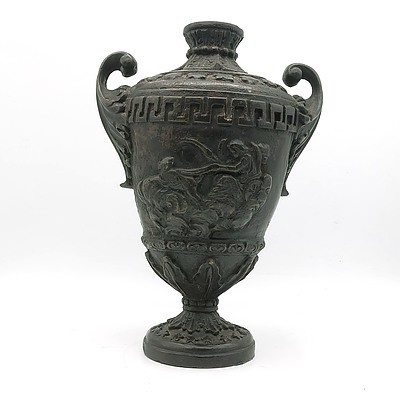 Contemporary Classical Style Patinated Metal Urn