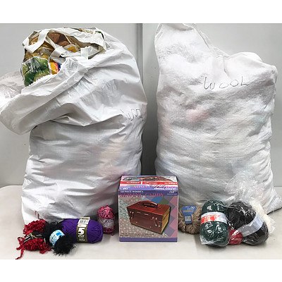 Bulk Lot of Yarn, Knitting & Sewing Supplies