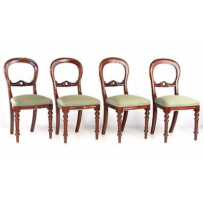 Victorian Style Cedar Dining Suite Comprising Single Leaf Extension Table and Six Balloon Back Chairs