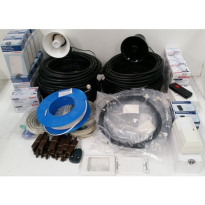 Selection of Security System Components and Cabling - Lot of 86