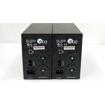 ECO 600VA Free Standing UPS - Lot of Two
