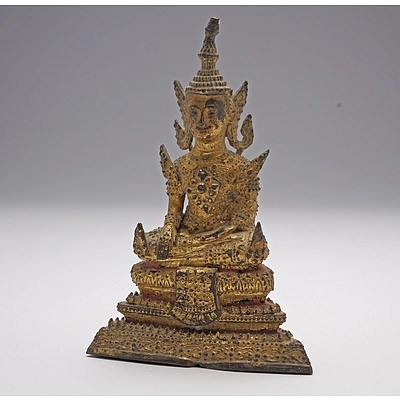 Thai Gilt Bronze Seated Buddha, 18th Century