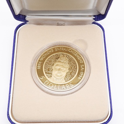1994 Enfranchisement of Woman $5.00 Silver Proof Coin