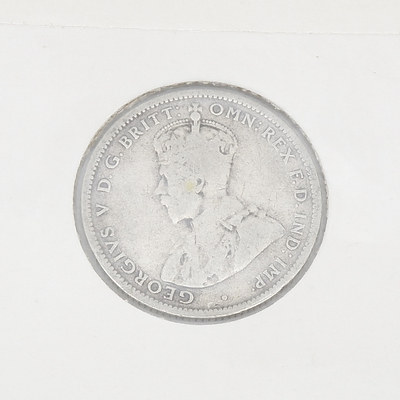1915 L Australian One Shilling .925 Silver