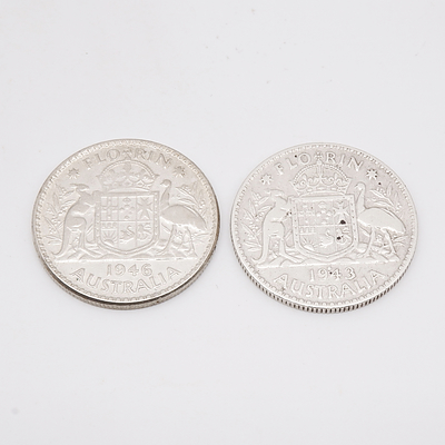 1943 Australian Florin and 1946 Australian Florin