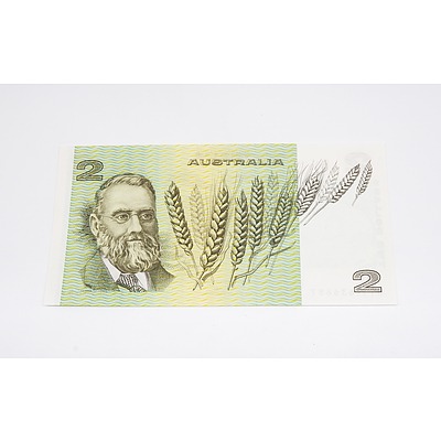 1976 Australian OCR-B Side Thread Two Dollar Banknote - Uncirculated
