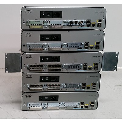 Cisco 1900 Series Integrated Service Routers - Lot of Five