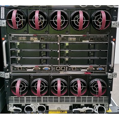 HP BladeSystem c7000 Enclosure w/ Six HP ProLiant Blade Servers