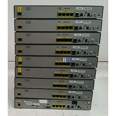 Cisco 800 Series Routers - Lot of Nine
